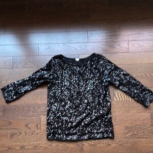 J. Crew Black Sequin Top